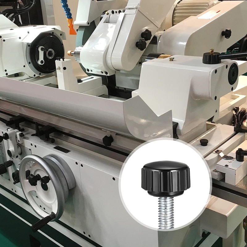 sourcing map M5 x 50mm Metric Male Thread Knurled Clamping