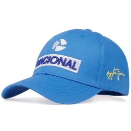 Ayrton Senna Baseball Cap Men Fashion Cool Embroidery Hat Adjustable Blue