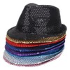 Zhzrche Sequin Hat Glitter Solid Color Dance Jazz Hat Western