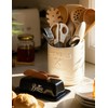 Black Butter Dish with Lid and Knife，Black Butter Tray，Ceramic Butter