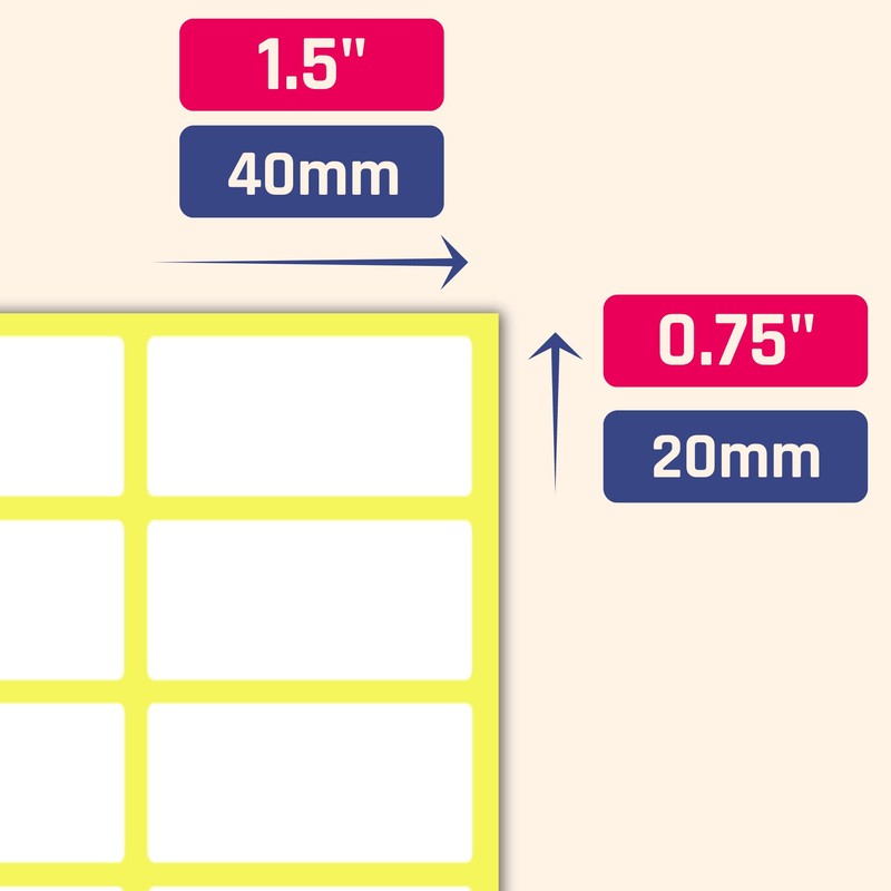 500 Pack, 1.5" x 0.75" - Blank White Labels Stickers