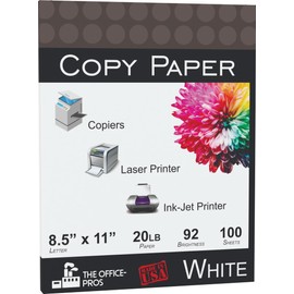 Copy Paper, 100 Sheets, Printer Paper, Multi Purpose Copy Paper, 20 Pound Paper, 92 Brightness, 8.5" x 11" - Letter Copy Paper - 100 Sheet Pack