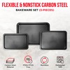 3 Piece Set Nonstick Carbon Steel Oven Bakeware -Professional Quality