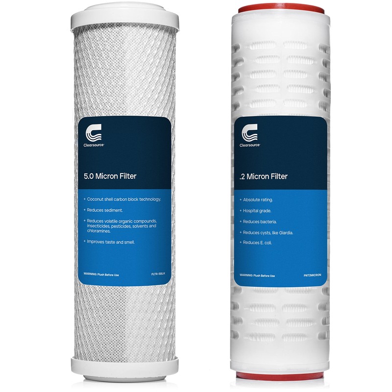 CLEARSOURCE Replacement Filter Twin Pack with 0.2 Micron Filtration