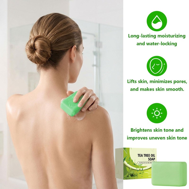 Tea Tree Soap, Natural Gentle Exfoliating Cleansing, for Face &