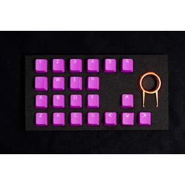Tai-Hao TPR Rubber Backlit Double Shot Keycaps, 22 Keys in Neon Purple