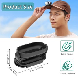 Taicols Camera Mount Cap Clip for Insta360 GO 3, Magnetic Sports Camera Fixed Clip, Adjustable Mounting Clip, Camera Clip Holder Attaches to Hat or Backpack Shoulder Strap