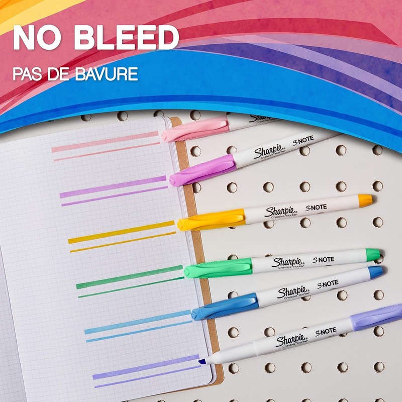 Sharpie S-Note Highlighter Pens | Pastel Colours | Chisel Tip