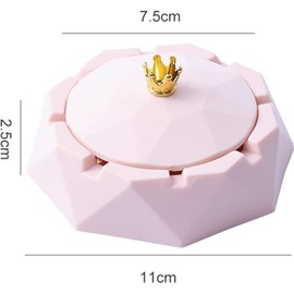 Posacenere in acciaio inox con coperchi, antivento, per uso interno o esterno, posacenere per fumatori, posacenere per scrivania, decorazione per casa, ufficio, rosa, 2 pezzi