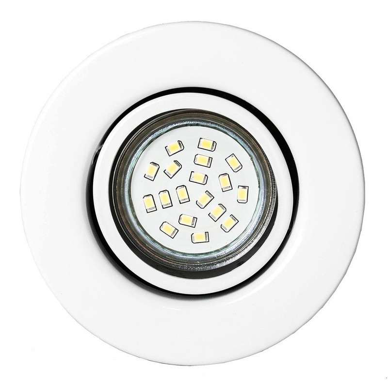 White Gloss GU10 Floor or Table Lamp Uplighter with Tilt