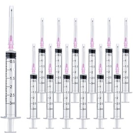 Sirulken 100 Pack 3ml 18Ga Lab Syringe Tools with Measurement, Individually Packed