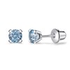 925 Sterling Silver Earrings Stud with Screwback Cubic Zirconia for