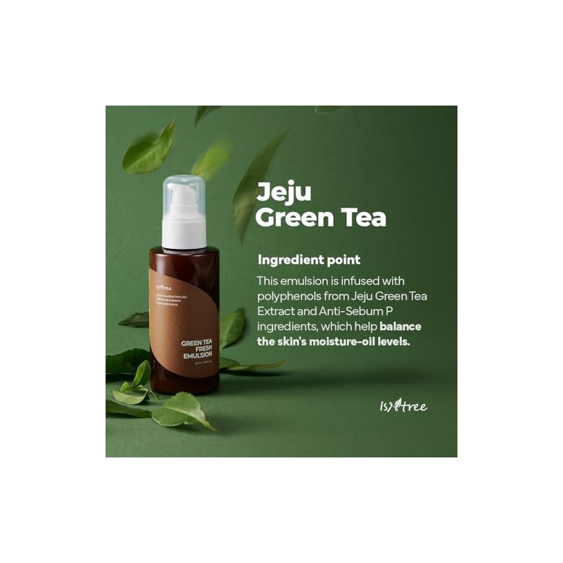 ISNTREE Emulsión Facial Green Tea Fresh Emulsion - Coreana con