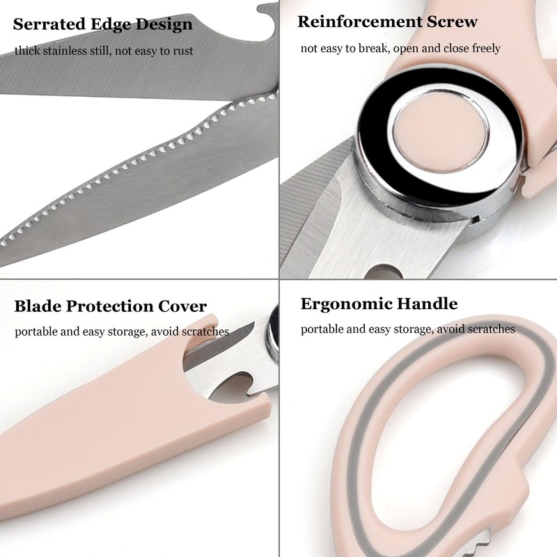 Heavy Duty Kitchen Scissors, Sharp Stainless Steel Scissors for Kitchen,