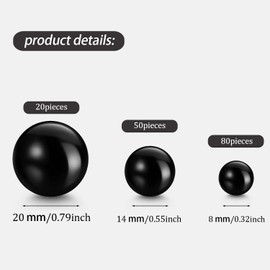 WJWINER Pack of 150 Faux Pearls, Beads Without Hole, Floating Beads Vase Filler, Shiny Beads Decoration, Mixed Sizes, for DIY Jewellery, Brush Holder, Home, Wedding Decor (Black)