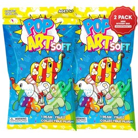 Pop Soft Plush Elephant Mini Mystery Assortment B 2-Pack | Stuffed Animal Toy | Stocking Stuffer | Blind Bags for Girls and for Boys | Surprise Collectible Elephant Plush | Sensory Friendly | E1098