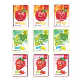 Gummy containing Kaneka Food Labre Lactobacillus Packed together (Aomori apple, Okayama muscat, Shizuoka strawberry) 40g x 9 bags of jelly Popular High Capacity