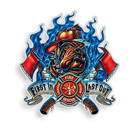 Collectible Firefighter Decals, Share Your Support with Our Vinyl Firefighter First in Last Out Stickers for Your Home, Car, Cases and More, Souvenir Gifts for Firefighter (4IN, 24 Pack)