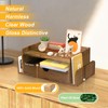 HZE Wooden Desk Organizer with Drawers, Rustic 3-Tier Office Desktop