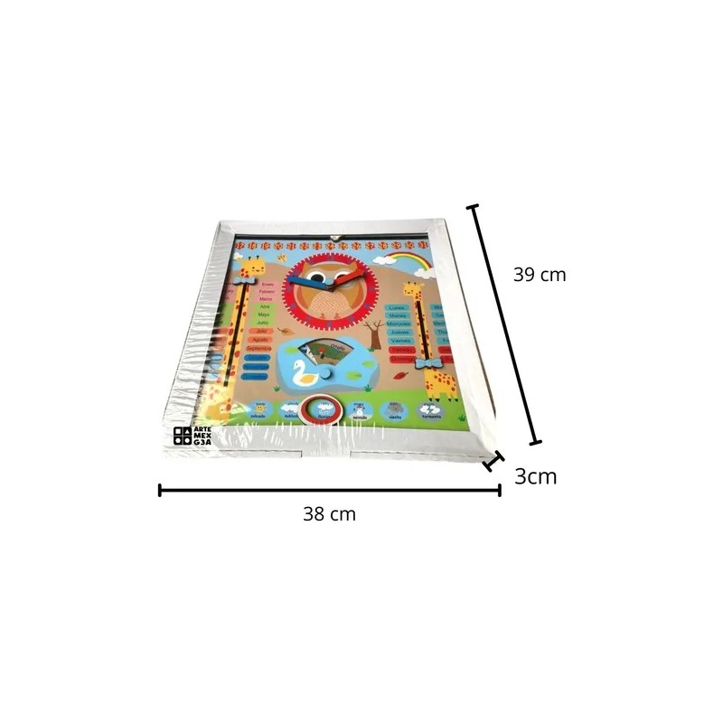 Reloj Montessori Juego Infantil Didctico De Madera Pizarra Madera