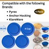Klare Ware 4 Cup Replacement Lids/Covers for Pyrex 7201, Anchor