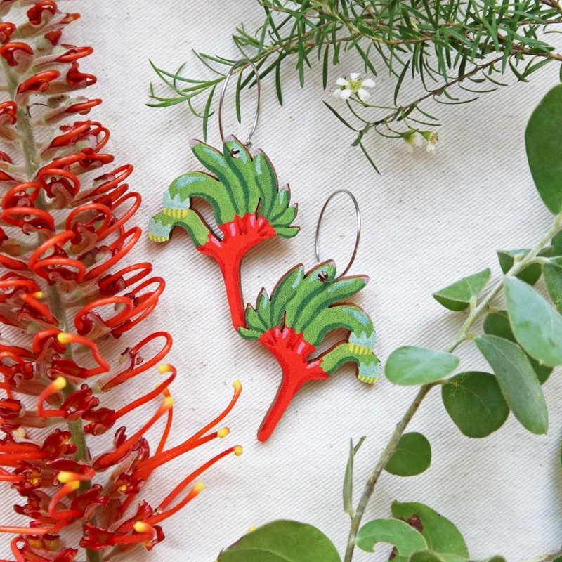 Pixie Nut & Co. Kangaroo Paw Hoop Earrings