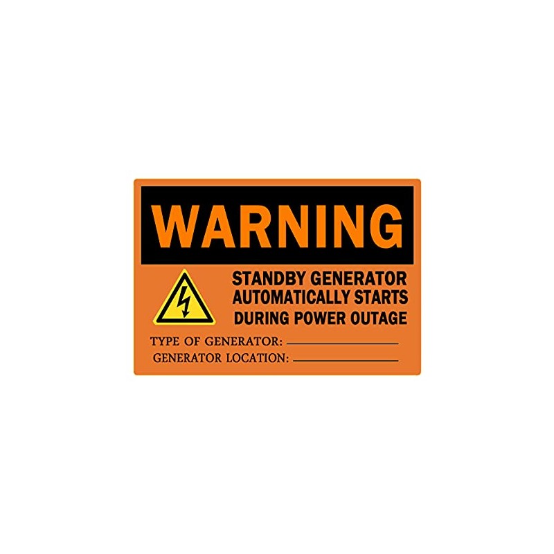 20 Pack Warning Standby Generator Starts Automatically OSHA Label Decal,5x3.5