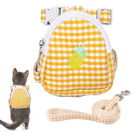 Arnés Correa para Gato con Mochila, Arnés Ajustable De Fácil Control Para Gatos, Chaleco Suave Ajustable para Gatitos para Gatos para Viajes Al Aire  