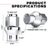 White Knight 7802-4 Chrome 7/16"-20 ET Bulge Lug Nut, 4