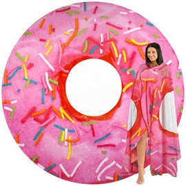 Zulay Donut Blanket - Novelty Big Round Pink Glazed for Adults and Kids - Premium Soft Flannel for Indoors, Outdoors, Travel, Home - 285 GSM, 47 Inches