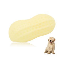 LuckyOpt Mini Squeaky Dog Toys, Cute Peanut-Shape Dog Chew Toys for Teeth Cleaning, Portable Interactive Dog Toys for Small Medium Dogs to Relieve Stress and Reduce Boredom (Light Yellow)