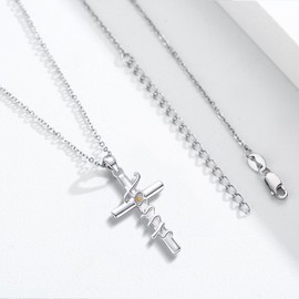 Midir&Etain Faith Cross Necklace 925 Sterling Silver Mustard Seed Pendant Necklace Christian Gifts Religious Catholic Bible Jewelry for Women