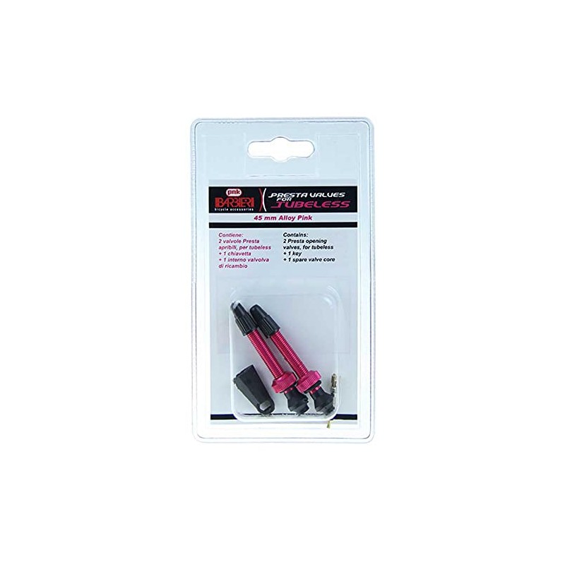 Barbieri Pair of Valve Tubeless SV 45 mm Pink (Valves
