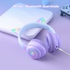 SIMGAL - Auriculares Bluetooth con orejas de gato para niños,