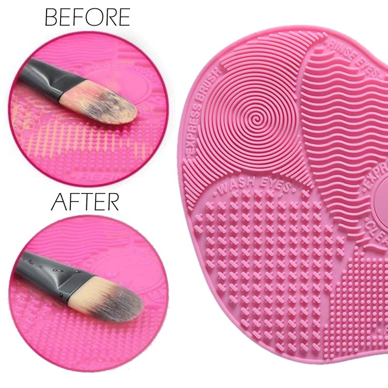 Silikon-Schminkpinsel-Reinigungsmatte (Pink)