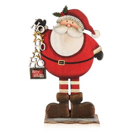 com-four® Decorative Stand for Christmas - Santa Claus Made of Wood to Stand Up - Santa Claus for Decorating and Giving (01 Pieces, Santa Claus 24 cm)