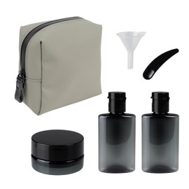[aso] TOFTPOUCH + (Taft Pouch Plus) M Size + Cosmetic Bottle Set, Waterproof Pouch, Multi Pouch, Cosmetic Pouch, Toiletry Bag, Cosmetics, Bottle, Refill, Travel, Gray, TF-v219-gr-m-tyb2j1