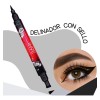 Delineador Ojos Con Sello Waterproof Eyeliner Makeup 2x1 F
