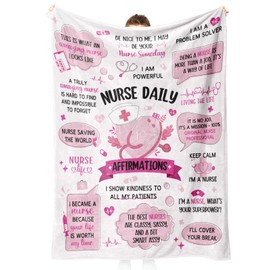 musaecoin Nurse Gifts for Women or Men- Funny Nurse Blanket with Nurse Daily Affirmations, Nurse Appreciation Gifts for Nurses Week, LPN RN Gifts for Nurses Practitioners, Graduation Gifts for Nurses