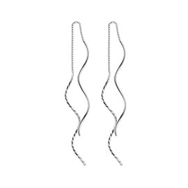 925 Sterling Silver Threader Earrings for Women Earring Chain Pull Through Earrings Gold Threader Earrings for Women Sterling Silver
