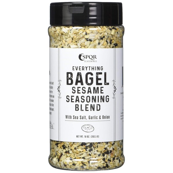 Everything Bagel Seasoning Blend Original XL 10 Ounce Jar. Delicious Blend of Sea Salt and Spices Dried Minced Garlic & Onion Flakes. Bagel Allspice, Sesame Seasoning Spice Shaker.