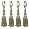 DÉCOPRO Large Elegant Tassel Tieback, Color# LX03 - Cream Ivory Blue [Set of 4]