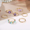 Rrdaily Dainty Stackable Knuckle Crystal Rings Set for Women,Knuckle Purple