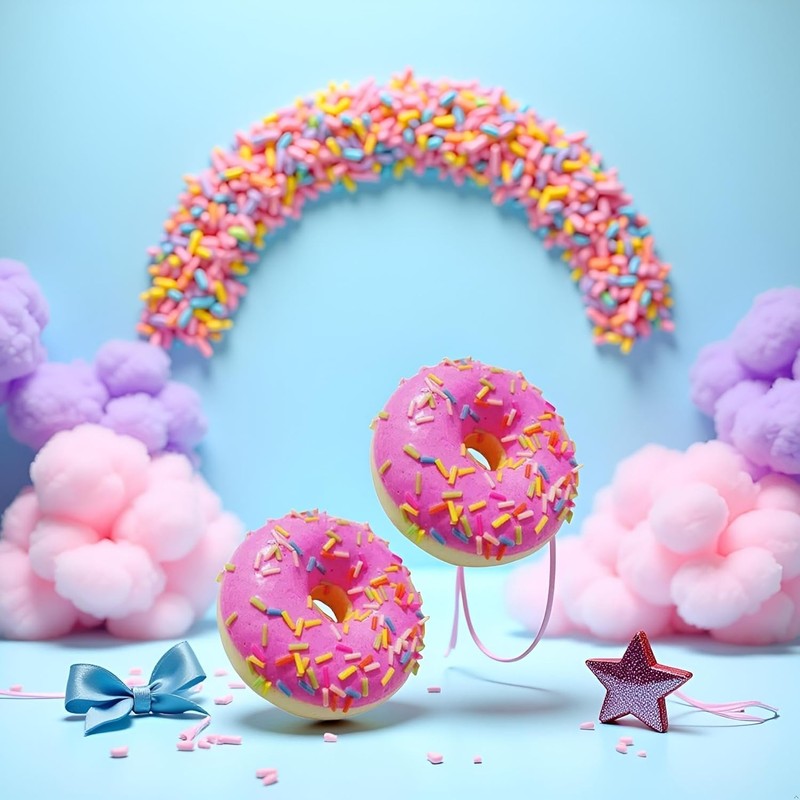 2Pcs Realistic Artificial Fake Donuts Food Fake Cakes Desserts Donut