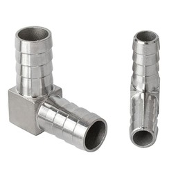 Barbed Elbow Fittings, OD 25mm Stainless Steel Pipe Adapter Connector 90 Degree Elbow Barbed Joint Coupler for Tube Conncetion 2 Pack