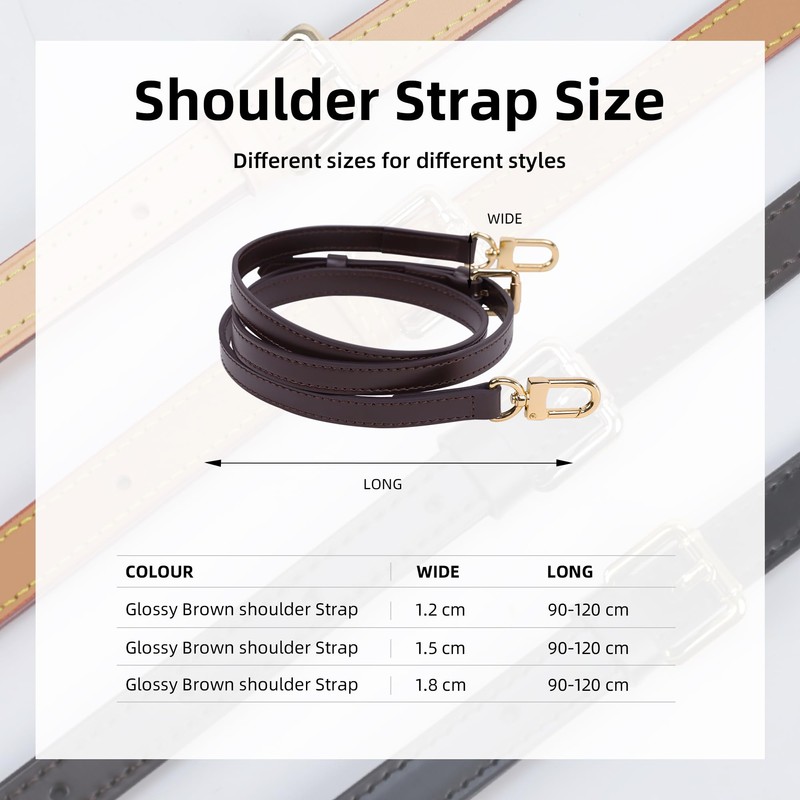 DGAZ Vachetta Leather Shoulder Strap for LV Speedy, Glossy brown