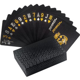 JICUICUI Playing Cards Decks of Cards Premium Cool Poker Cards Games with Unique Bright Colors - Standard Size Card Decks Fun Games for Family Game Parties, Black