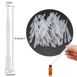 G2PLUS 100PCS 3ml Disposable Plastic Essential Oils Graduated Transfer Pipettes