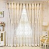Amidoudou 1 Pair Luxury 3D Flower Embroidered Curtains for Bedroom