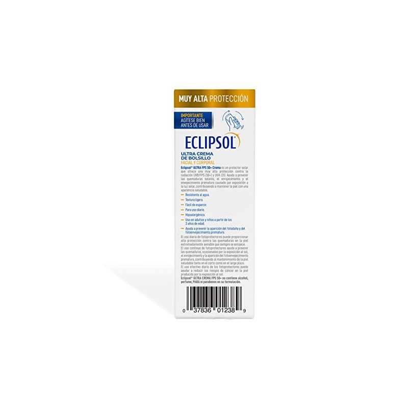 Eclipsol - Ultra Crema de Bolsillo, FPS 50+, Protector Solar